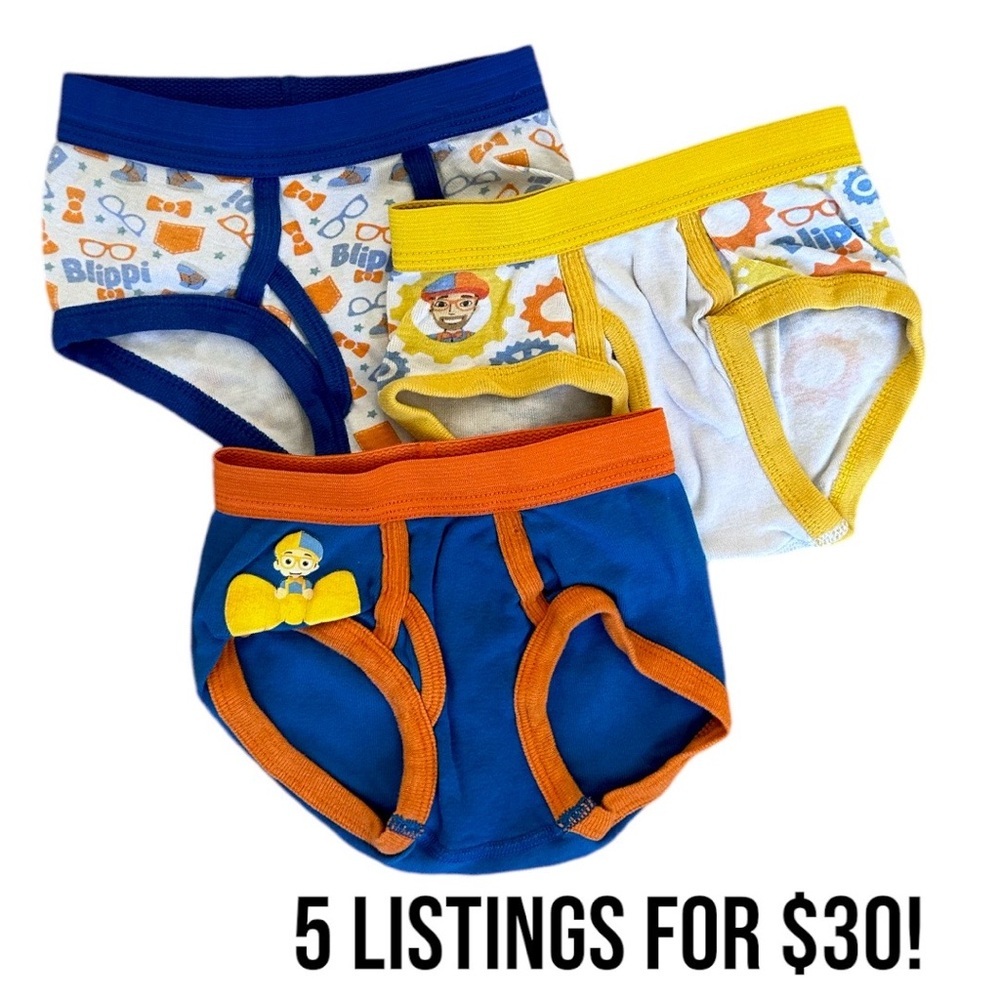 Blippi 4T Boys underwear undies bottoms, 3 pairs